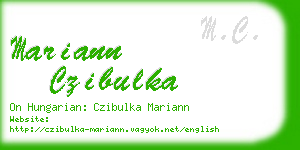 mariann czibulka business card